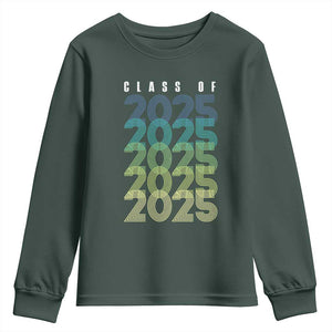 Graduation Youth Sweatshirt Class Of 2025 Retro TS09 Dark Forest Green Print Your Wear