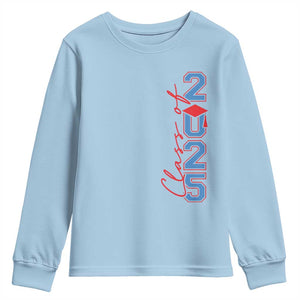 Graduation Class Of 2025 Youth Sweatshirt TS09 Light Blue Print Your Wear