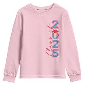 Graduation Class Of 2025 Youth Sweatshirt TS09 Light Pink Print Your Wear