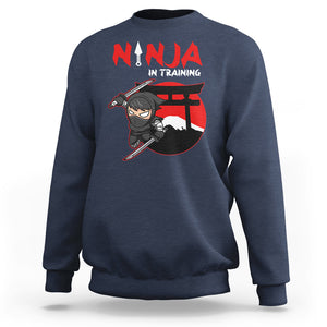 Ninja Sweatshirt In Training Cool Warrior Kids Boy Man Ninjutsu TS09 Navy Printyourwear