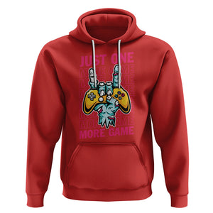 Funny Video Gamer Hoodie Just One More Game Skeleton Kids Boys Man TS09 Red Printyourwear