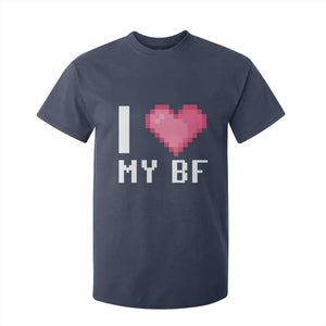 Funny Girlfriend T Shirt For Kid I Love My BF Boyfriend Valentines TS09 Navy Print Your Wear