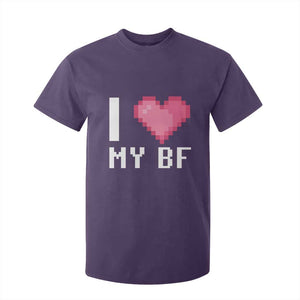 Funny Girlfriend T Shirt For Kid I Love My BF Boyfriend Valentines TS09 Purple Print Your Wear