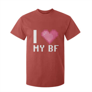 Funny Girlfriend T Shirt For Kid I Love My BF Boyfriend Valentines TS09 Red Print Your Wear