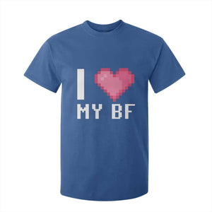 Funny Girlfriend T Shirt For Kid I Love My BF Boyfriend Valentines TS09 Royal Blue Print Your Wear