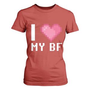 Funny Girlfriend T Shirt For Women I Love My BF Boyfriend Valentines TS09 Red Print Your Wear
