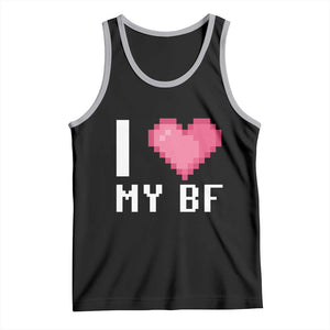 Funny Girlfriend Tank Top I Love My BF Boyfriend Valentines TS09 Black Athletic Heather Print Your Wear