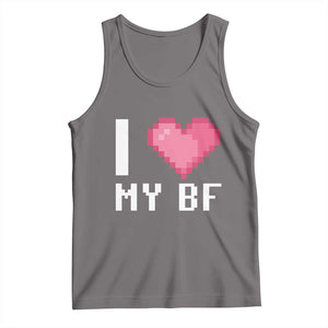 Funny Girlfriend Tank Top I Love My BF Boyfriend Valentines TS09 Deep Heather Print Your Wear