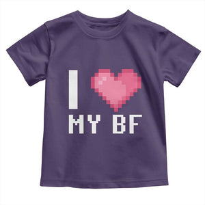 Funny Girlfriend Toddler T Shirt I Love My BF Boyfriend Valentines TS09 Purple Print Your Wear