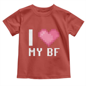 Funny Girlfriend Toddler T Shirt I Love My BF Boyfriend Valentines TS09 Red Print Your Wear