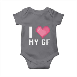 Funny Boyfriend Baby Onesie I Love My GF Girlfriend Valentines TS09 Charcoal Print Your Wear