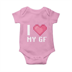 Funny Boyfriend Baby Onesie I Love My GF Girlfriend Valentines TS09 Light Pink Print Your Wear