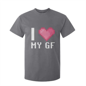 Funny Boyfriend T Shirt For Kid I Love My GF Girlfriend Valentines TS09 Charcoal Print Your Wear