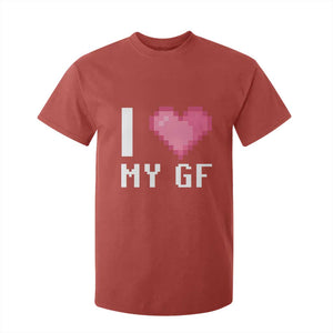 Funny Boyfriend T Shirt For Kid I Love My GF Girlfriend Valentines TS09 Red Print Your Wear