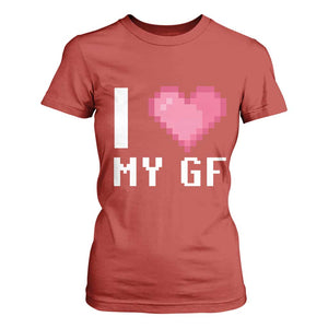 Funny Boyfriend T Shirt For Women I Love My GF Girlfriend Valentines TS09 Red Print Your Wear