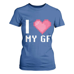 Funny Boyfriend T Shirt For Women I Love My GF Girlfriend Valentines TS09 Royal Blue Print Your Wear