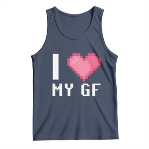 Funny Boyfriend Tank Top I Love My GF Girlfriend Valentines TS09 Navy Print Your Wear