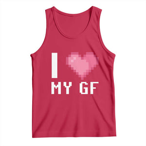 Funny Boyfriend Tank Top I Love My GF Girlfriend Valentines TS09 Red Print Your Wear