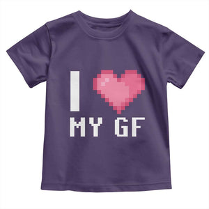 Funny Boyfriend Toddler T Shirt I Love My GF Girlfriend Valentines TS09 Purple Print Your Wear