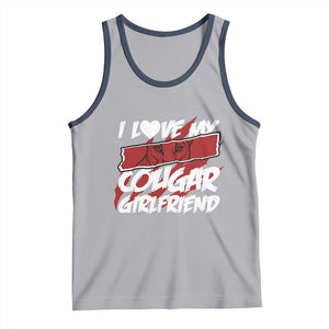 Funny Boyfriend Tank Top I Love My Cougar Girlfriend Valentines TS09 Athletic Heather Navy Print Your Wear