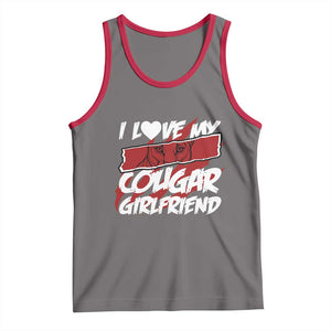 Funny Boyfriend Tank Top I Love My Cougar Girlfriend Valentines TS09 Deep Heather Red Print Your Wear