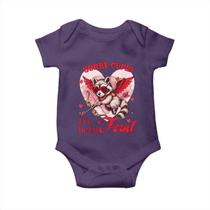 Funny Valentine's Day Baby Onesie Sorry Cupid I've Been Feral Raccoon TS09 Purple Print Your Wear