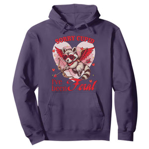 Funny Valentine's Day Hoodie Sorry Cupid I've Been Feral Raccoon TS09 Purple Print Your Wear