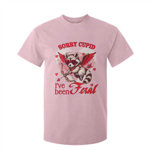Funny Valentine's Day T Shirt For Kid Sorry Cupid I've Been Feral Raccoon TS09 Light Pink Print Your Wear