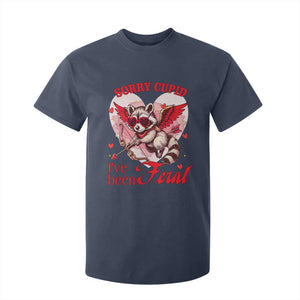 Funny Valentine's Day T Shirt For Kid Sorry Cupid I've Been Feral Raccoon TS09 Navy Print Your Wear