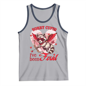 Funny Valentine's Day Tank Top Sorry Cupid I've Been Feral Raccoon TS09 Athletic Heather Navy Print Your Wear