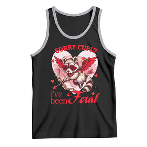 Funny Valentine's Day Tank Top Sorry Cupid I've Been Feral Raccoon TS09 Black Athletic Heather Print Your Wear