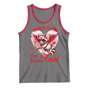 Funny Valentine's Day Tank Top Sorry Cupid I've Been Feral Raccoon TS09 Deep Heather Red Print Your Wear