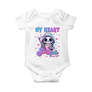 Funny Valentine's Day Baby Onesie My Heart Pops For You Cute Death Grim Popcorn TS09 White Print Your Wear