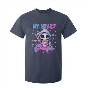 Funny Valentine's Day T Shirt For Kid My Heart Pops For You Cute Death Grim Popcorn TS09 Navy Print Your Wear