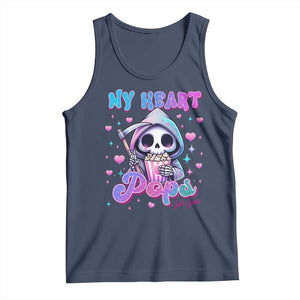 Funny Valentine's Day Tank Top My Heart Pops For You Cute Death Grim Popcorn TS09 Navy Print Your Wear