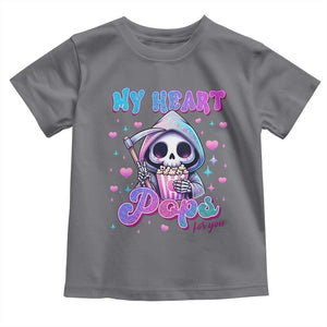 Funny Valentine's Day Toddler T Shirt My Heart Pops For You Cute Death Grim Popcorn TS09 Charcoal Print Your Wear