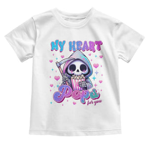 Funny Valentine's Day Toddler T Shirt My Heart Pops For You Cute Death Grim Popcorn TS09 White Print Your Wear