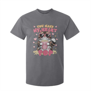 Funny Valentine's Day T Shirt For Kid You Make My Heart Pop Cute Cat Popcorn TS09 Charcoal Print Your Wear