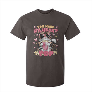 Funny Valentine's Day T Shirt For Kid You Make My Heart Pop Cute Cat Popcorn TS09 Dark Chocolate Print Your Wear