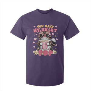 Funny Valentine's Day T Shirt For Kid You Make My Heart Pop Cute Cat Popcorn TS09 Purple Print Your Wear