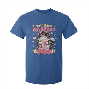 Funny Valentine's Day T Shirt For Kid You Make My Heart Pop Cute Cat Popcorn TS09 Royal Blue Print Your Wear