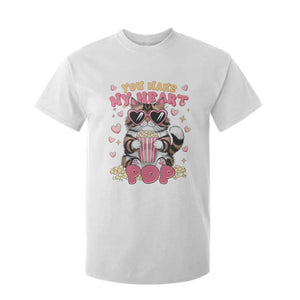 Funny Valentine's Day T Shirt For Kid You Make My Heart Pop Cute Cat Popcorn TS09 White Print Your Wear