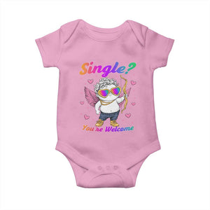 Funny Single You're Welcome Baby Onesie Rainbow LGBT Cupid TS09 Light Pink Print Your Wear