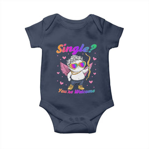 Funny Single You're Welcome Baby Onesie Rainbow LGBT Cupid TS09 Navy Print Your Wear
