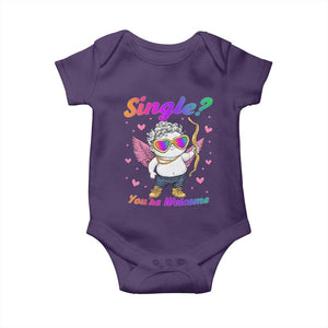 Funny Single You're Welcome Baby Onesie Rainbow LGBT Cupid TS09 Purple Print Your Wear