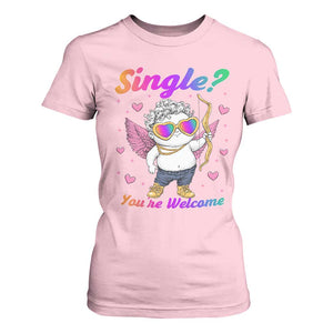 Funny Single You're Welcome T Shirt For Women Rainbow LGBT Cupid TS09 Light Pink Print Your Wear