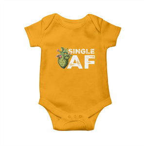Funny Anti Valentine Baby Onesie Single AF Heart Cactus TS09 Gold Print Your Wear