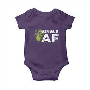 Funny Anti Valentine Baby Onesie Single AF Heart Cactus TS09 Purple Print Your Wear