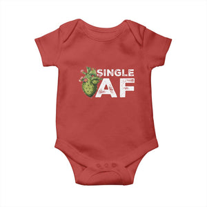 Funny Anti Valentine Baby Onesie Single AF Heart Cactus TS09 Red Print Your Wear