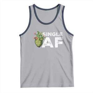 Funny Anti Valentine Tank Top Single AF Heart Cactus TS09 Athletic Heather Navy Print Your Wear